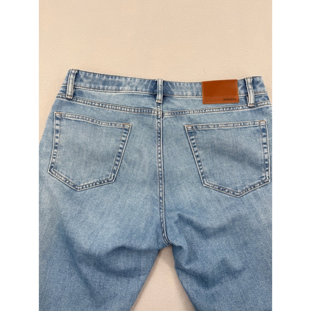 SOLD Bonobos Tailored Fit Light Wash Blue Denim Jeans Mens 33x30 (33x28) Stretch - Picture 4 of 14